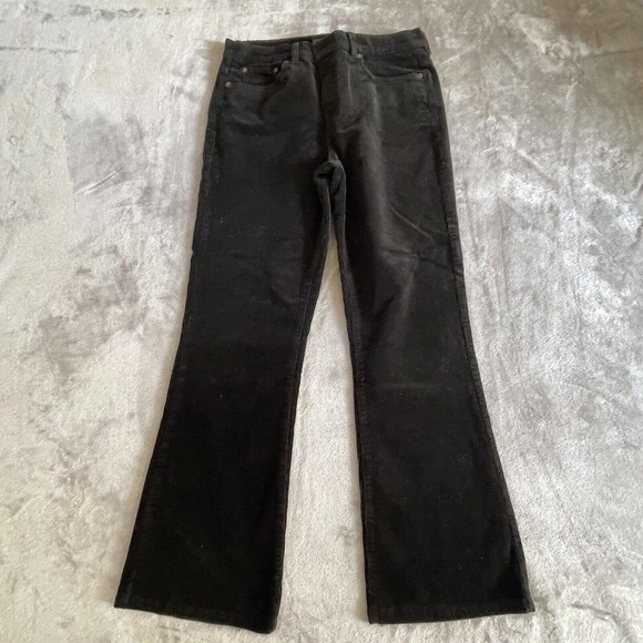 Ralph Lauren Jeans Co Womens Corduroy Pants 10 Black High Waist Boot Cut Classic - Picture 4 of 5